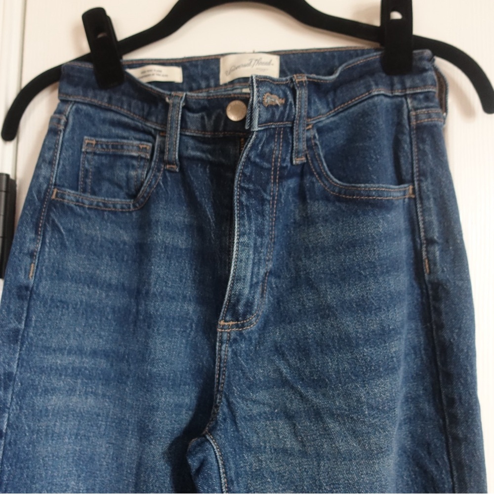 High rise flare blue jeans size 2 L tall inseam 34”